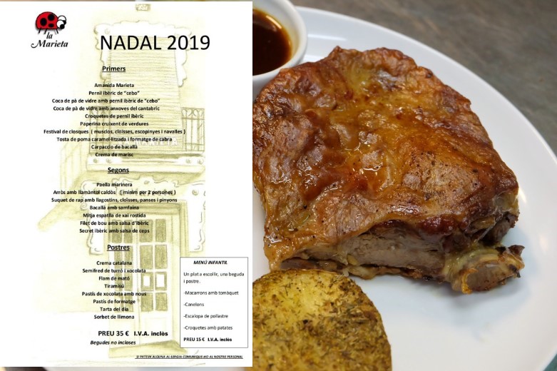 Donde comer estas fiestas de Navidad 2019 y reyes,restaurante la Marieta, Mollet,Barcelona