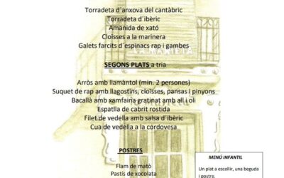 Menú Especial Nadal 2020, restaurant la Marieta de Mollet del Vallès, Barcelona