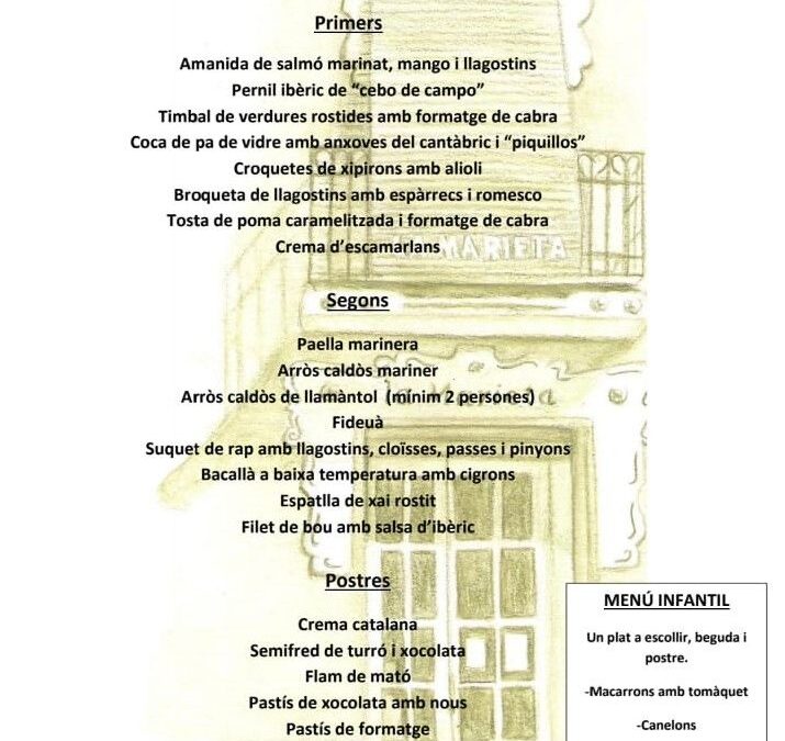 Menú de Navidad, Nadal 2021 en Restaurant la Marieta Mollet, platos selectos